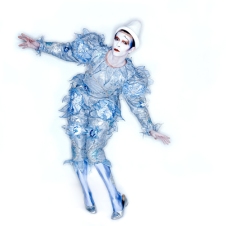 Pierrot (or "Blue Clown") costume, 1980. Designed by Natasha Korniloff for the "Ashes to Ashes" video and Scary Monsters (and Super Creeps) album cover. (Photo: Brian Duffy. © Duffy Archive)