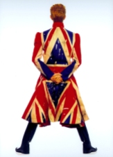 Original photography for the 'Earthling' album cover, 1997 Union Jack coat designed by Alexander McQueen in collaboration with David Bowie. (Photo: Frank W Ockenfels. © Frank W Ockenfels)
