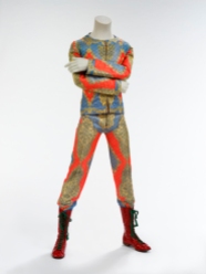 Quilted two-piece suit, 1972. Designed by Freddie Burretti for the 'Ziggy Stardust' tour. (Courtesy of The David Bowie Archive. Image © Victoria and Albert Museum)