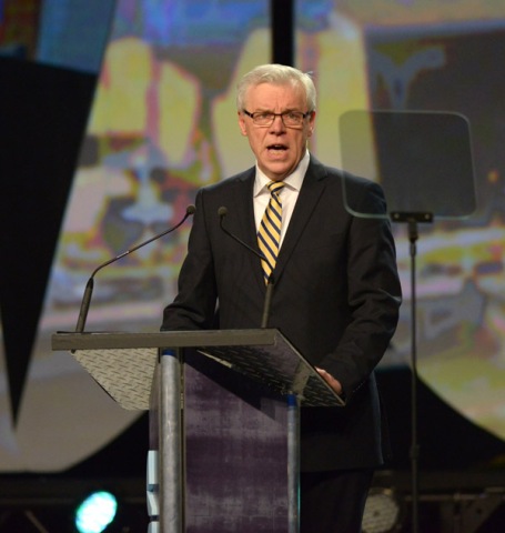 Premier Greg Selinger addresses the audience at 2014 JUNO Gala. (Photo: CARAS/iPhoto)