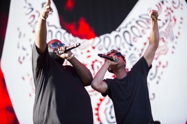 Zack De La Rocha and Run The Jewels performing at the Coachella Music Festival on April 23, 2016. (Photo: Erik Voake/Goldenvoice)
