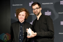 Recipient of the Grand Prize, Philip Sportel and Kalle Mattson, during the 2016 Prism Prize gala at the TIFF Lightbox in Toronto on May 15, 2016. (Photo: Jamie Espinoza/Aesthetic Magazine)