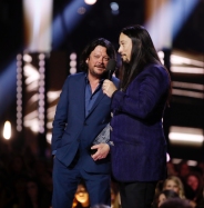 Rob Baker and Paul Langlois of The Tragically Hip appear at the 2017 JUNO Awards at the Canadian Tire Centre in Ottawa on April 2, 2017. (Photo: CARAS)
