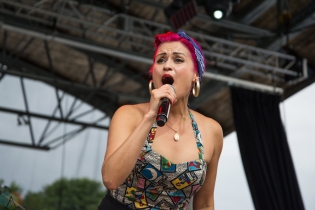 Las Cafeteras performs at Hillside Festival on July 16, 2017. (Photo: Morgan Hotston/Aesthetic Magazine)