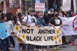 TORONTO, ON - MAY 30: Protestors march in solidarity with family of Regis Korchinski-Paquet in Toronto on May 30, 2020. (Photo: Morgan Harris/Aesthetic Magazine)