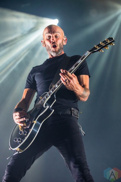 INGLEWOOD, CA. - July 19: Rise Against performs at the Kia Forum in Inglewood, California on July 19, 2022. (Photo: James Alvarez for Aesthetic Magazine)