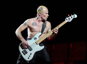 INGLEWOOD, CALIFORNIA - JULY 31: Flea of Red Hot Chili Peppers performs at SoFi Stadium on July 31, 2022 in Inglewood, California. (Photo by Kevin Mazur/Getty Images for Live Nation)